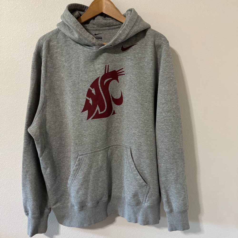 Washington State University Nike Graphic Logo Hoodie Gray Pullover X-Large